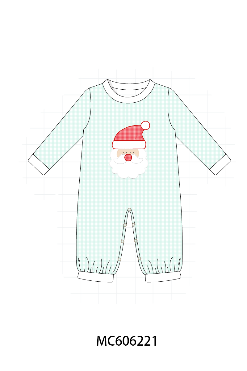 PO95 Mint christmas santa claus applique gingham collection