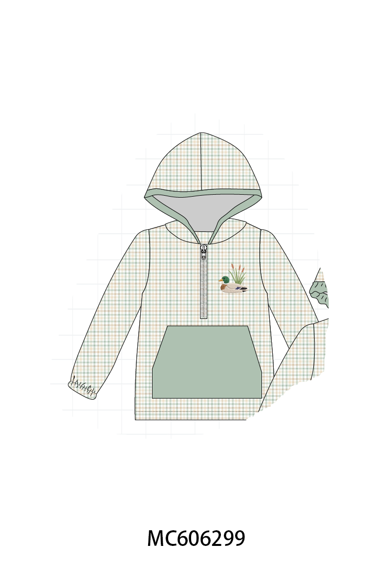 PO95 Sage duck embroidery plaid collection 2