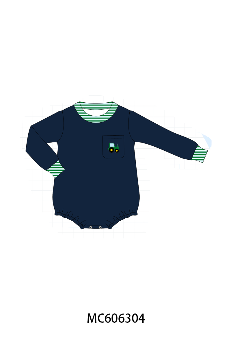 PO95 Navy tractor embroidery stripe collection