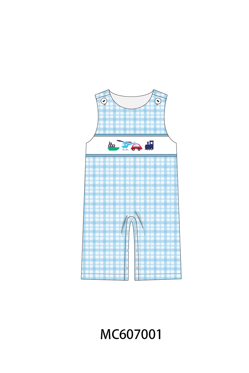BLUE PLAID VEHICLE EMBROIDERY (ETA EARLY JAN)