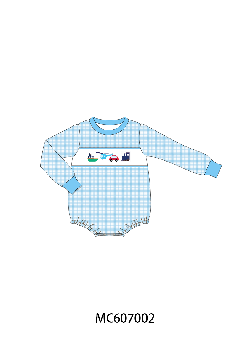 BLUE PLAID VEHICLE EMBROIDERY (ETA EARLY JAN)