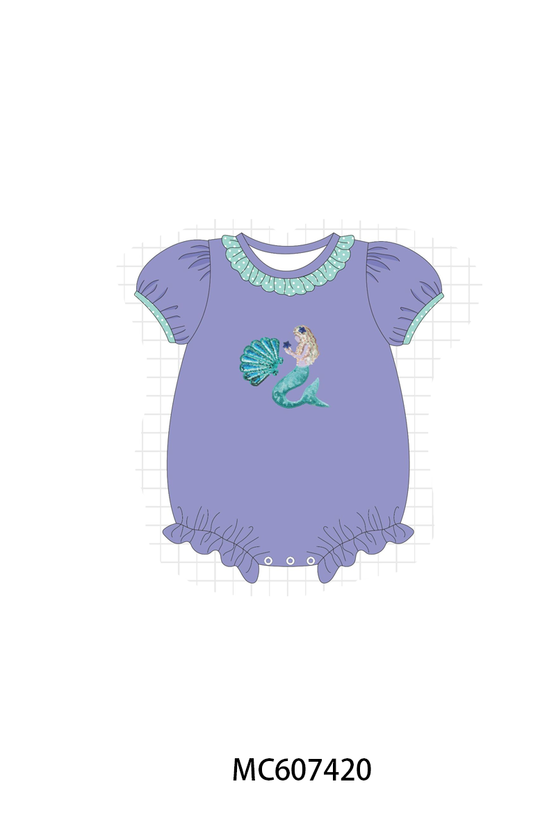 PO99 Purple mermaid sequin embroidery collection