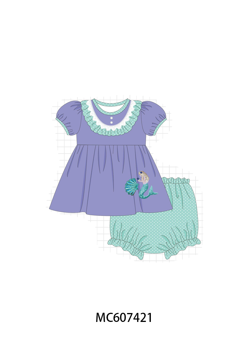 PO99 Purple mermaid sequin embroidery collection