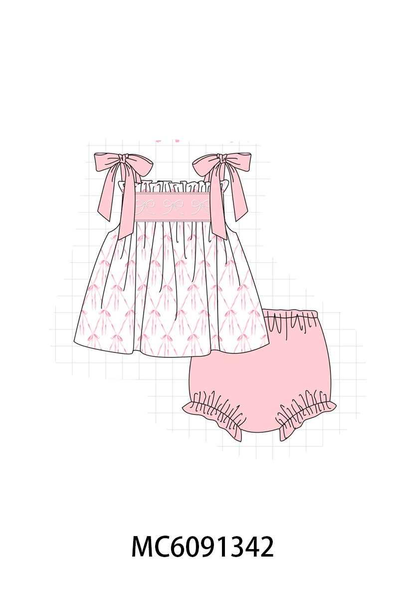 PINK BOWS EMBRODIERY-ETA APRIL
