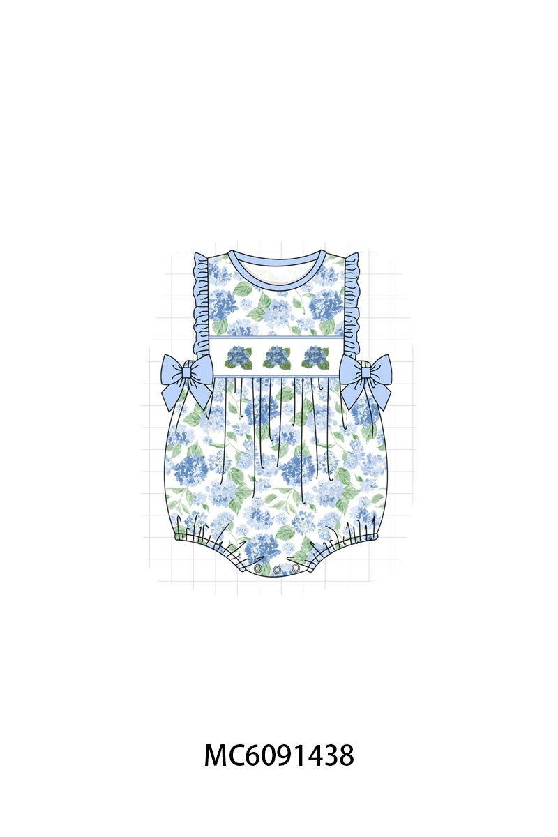 BLUE HYDRANGEAS EMBRODIERY-ETA APRIL