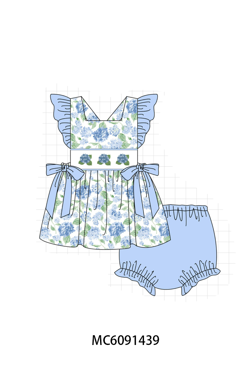 BLUE HYDRANGEAS EMBRODIERY-ETA APRIL