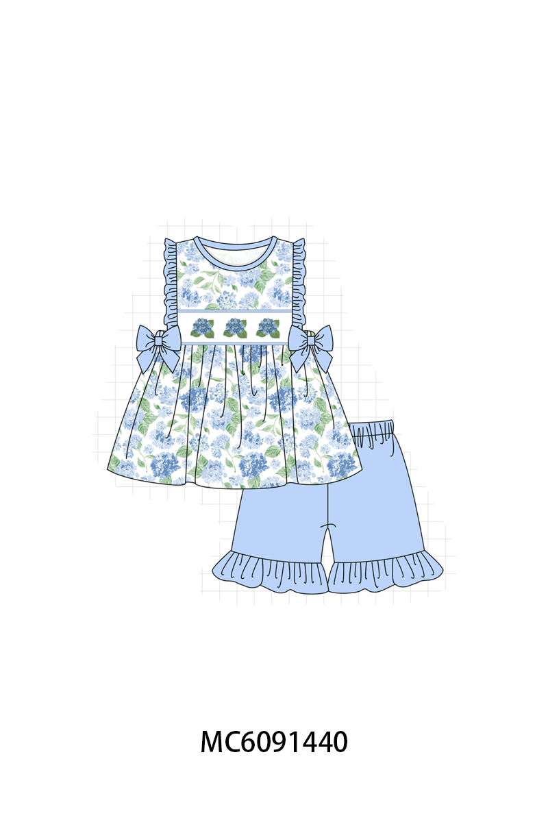 BLUE HYDRANGEAS EMBRODIERY-ETA APRIL