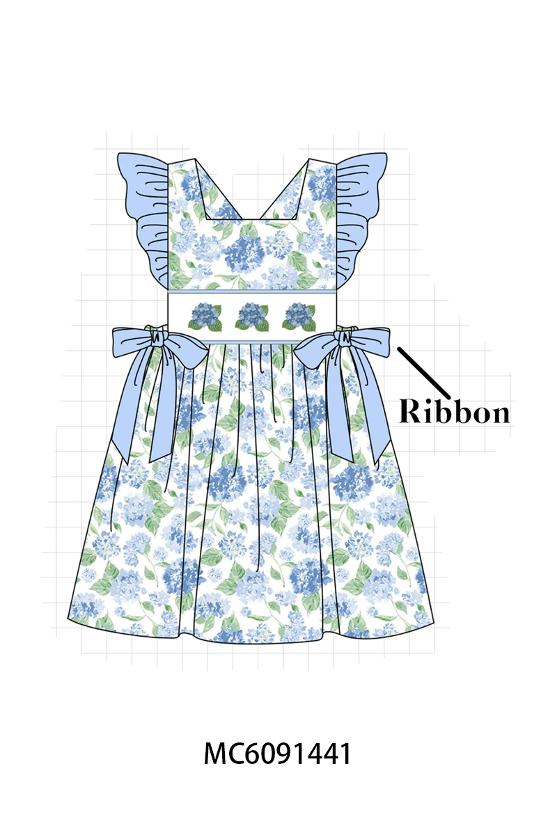 BLUE HYDRANGEAS EMBRODIERY-ETA APRIL