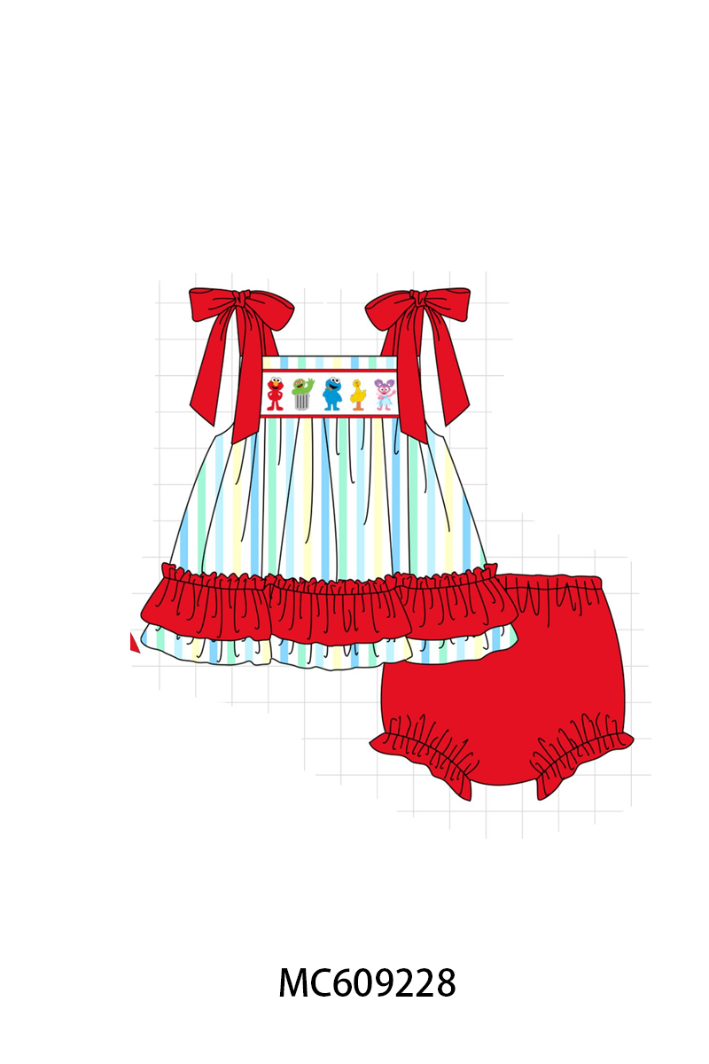STRIPE SESAME STREET EMBROIDERY COLLECTION-ETA LATE FEB