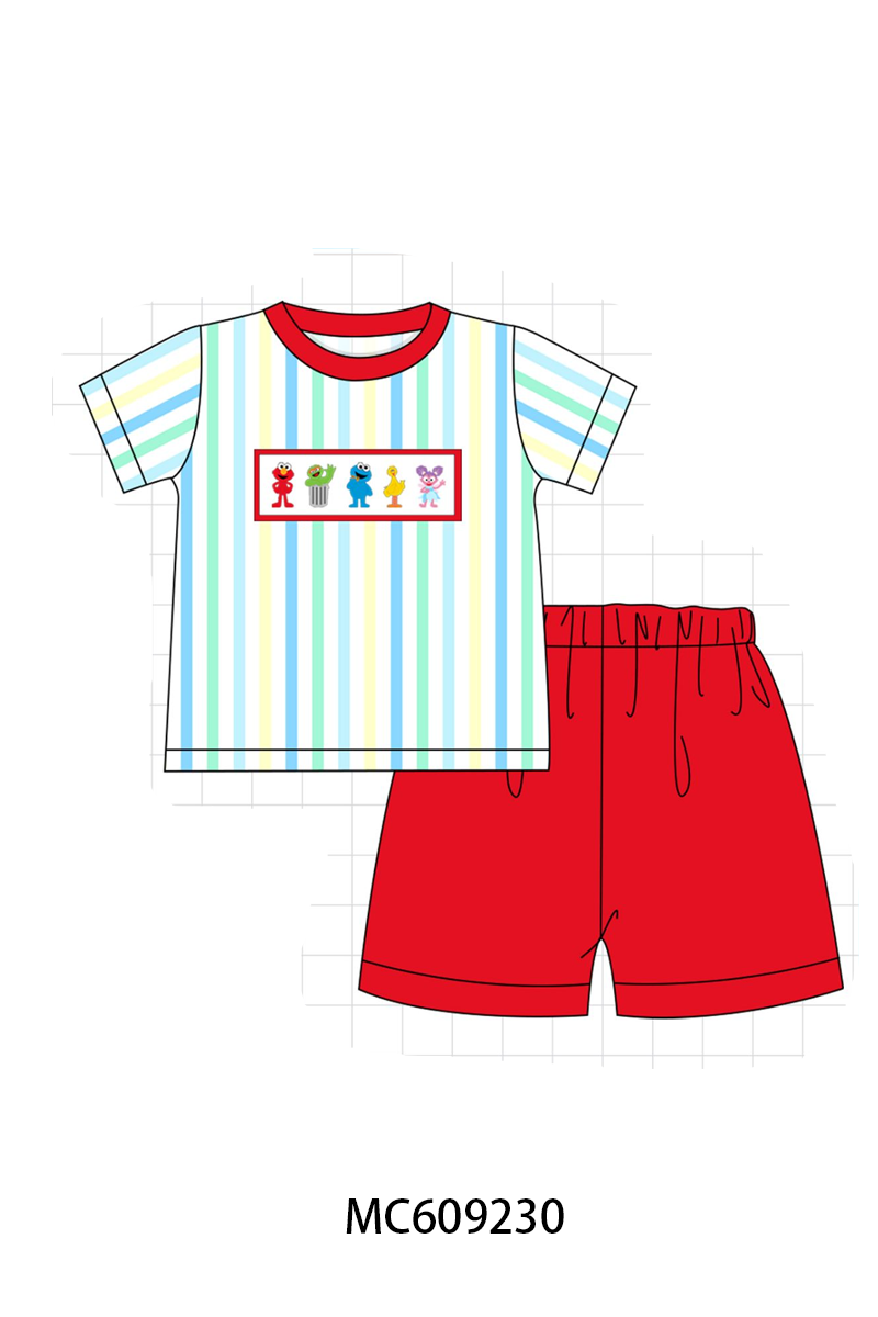 STRIPE SESAME STREET EMBROIDERY COLLECTION-ETA LATE FEB