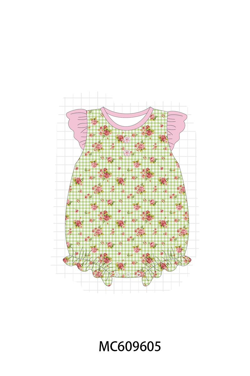 GREEN GINGHAM FLORAL-ETA MARCH