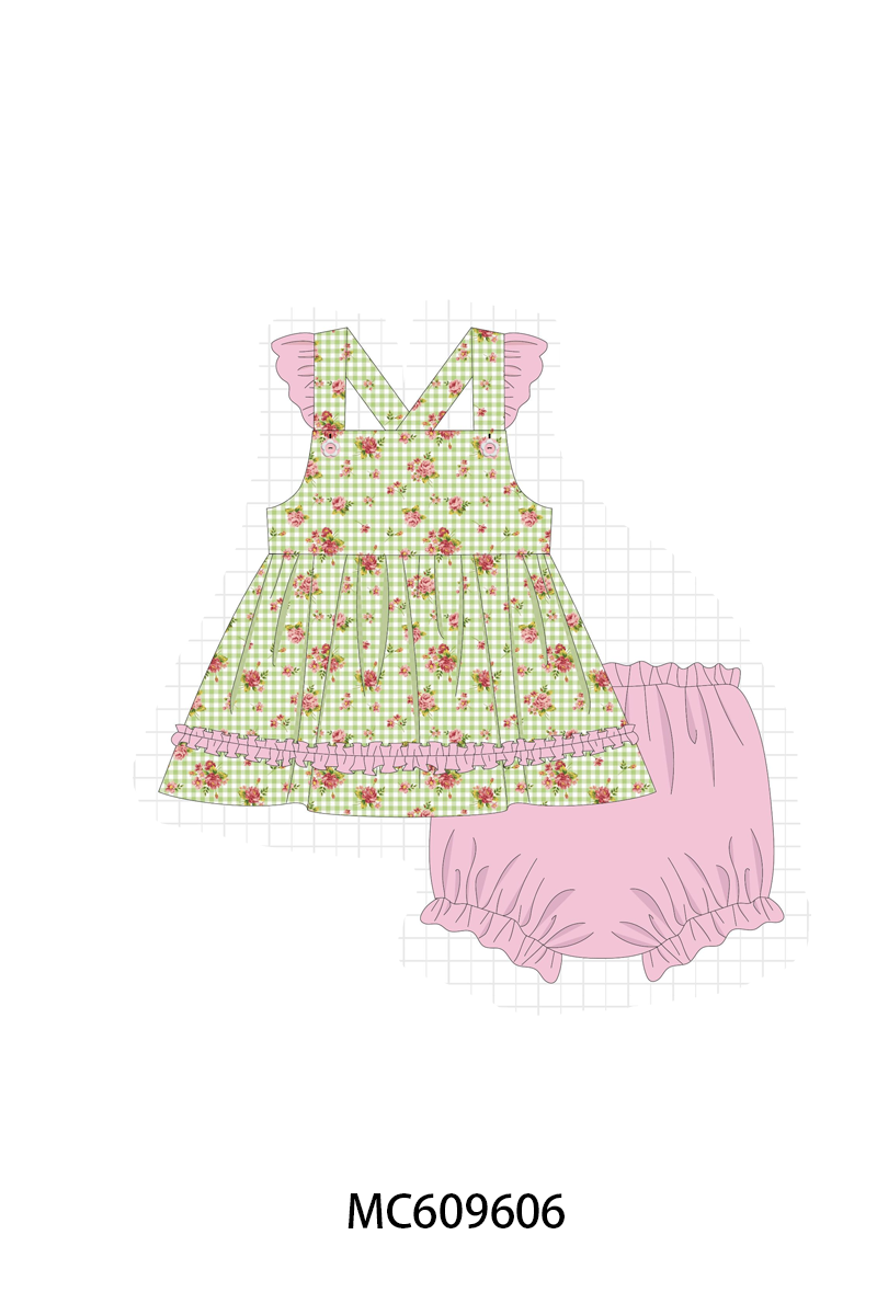 GREEN GINGHAM FLORAL-ETA MARCH