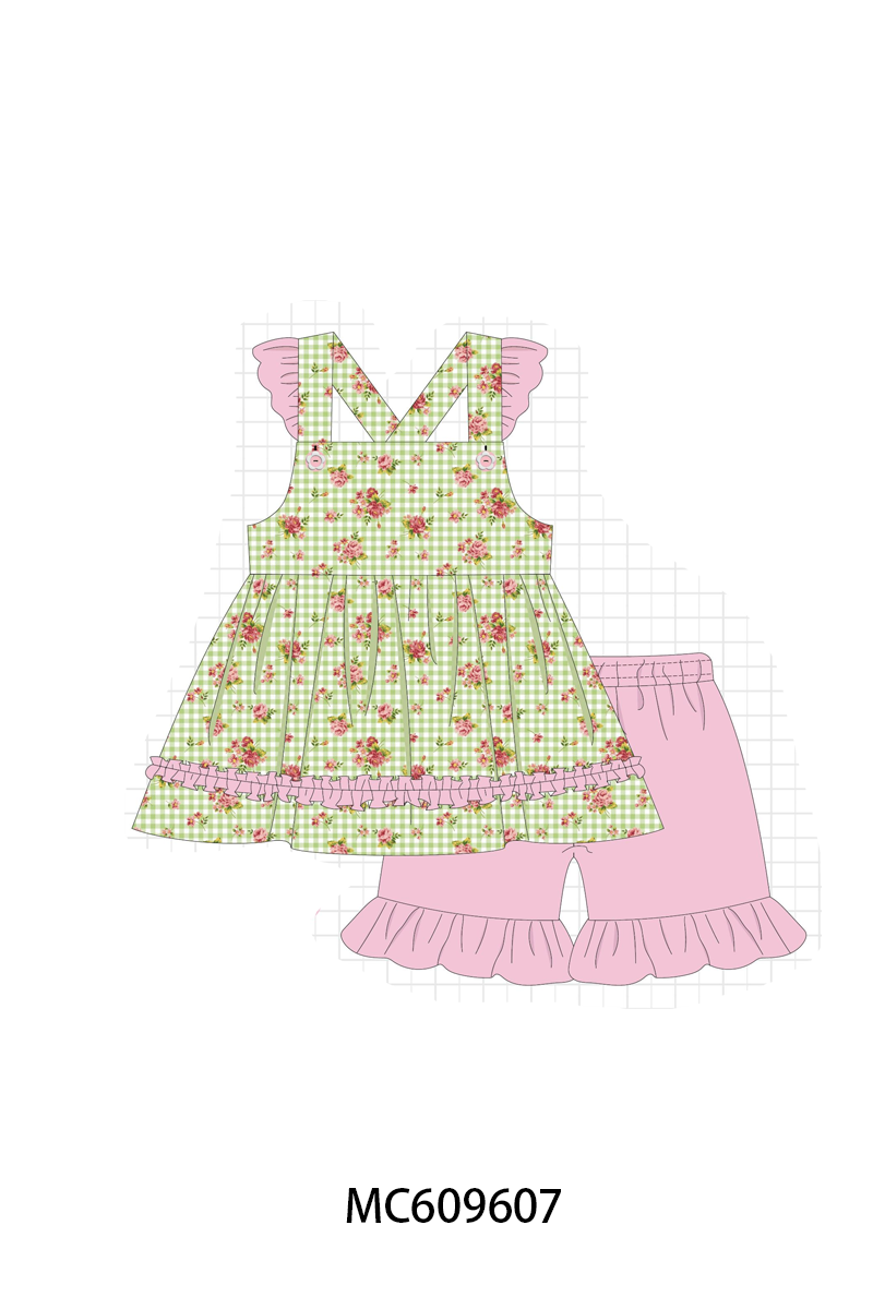 GREEN GINGHAM FLORAL-ETA MARCH