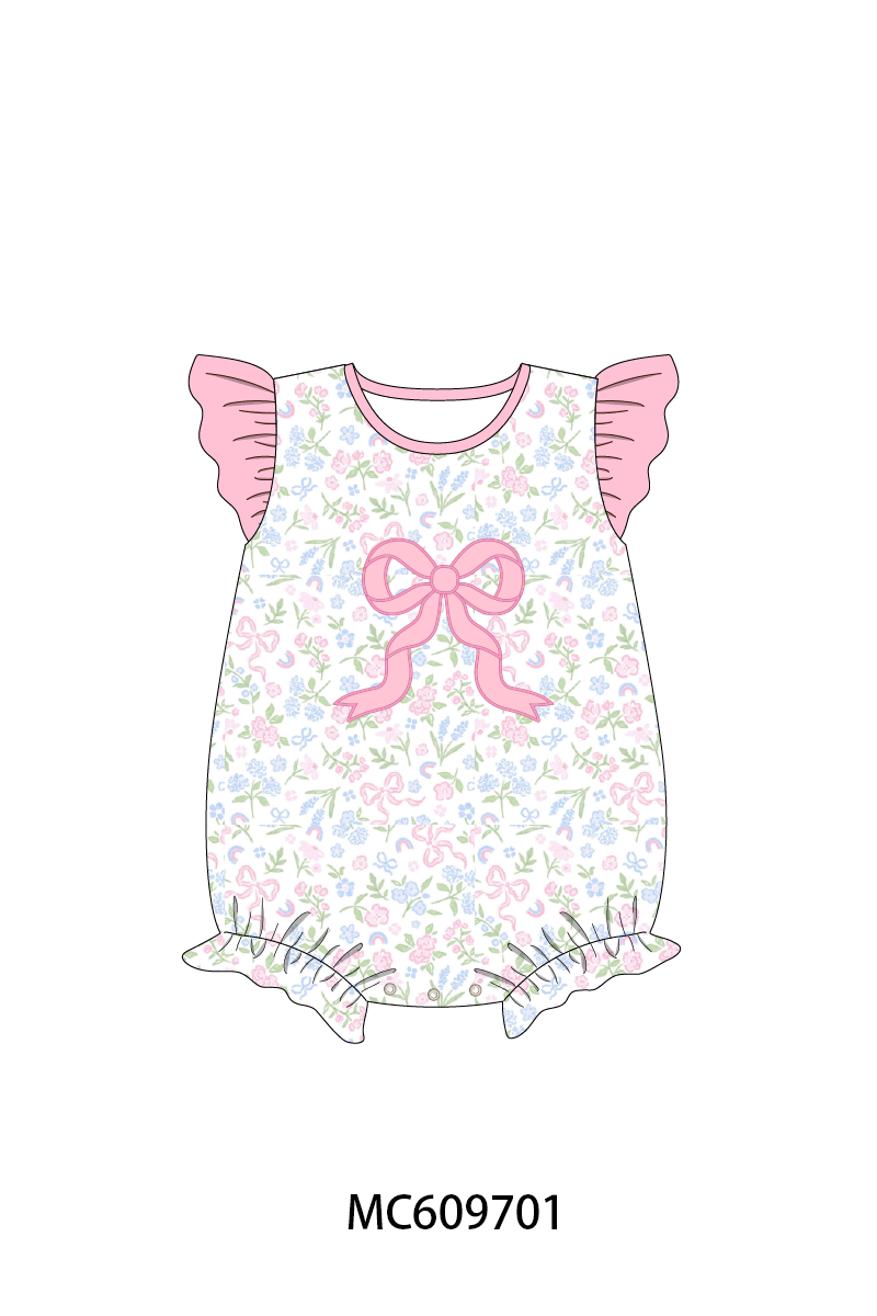 PINK BOW APPLIQUE FLORAL-ETA MARCH