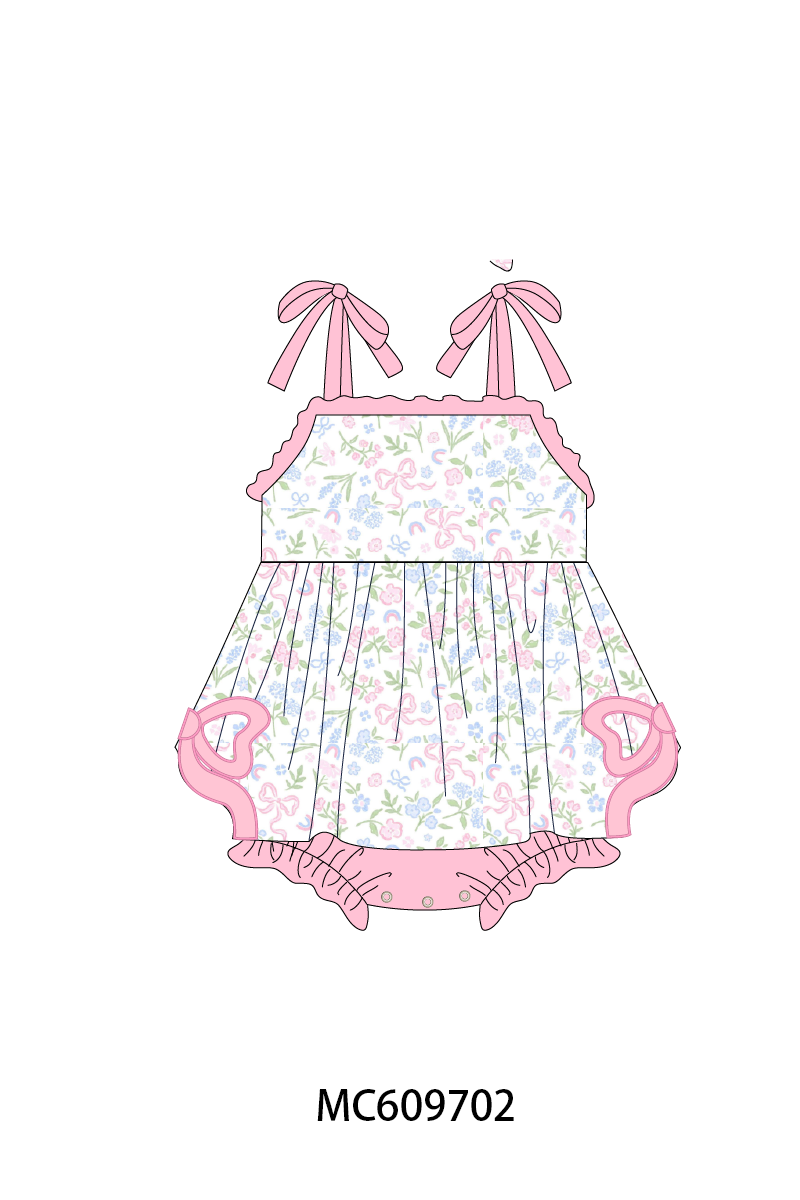 PINK BOW APPLIQUE FLORAL-ETA MARCH