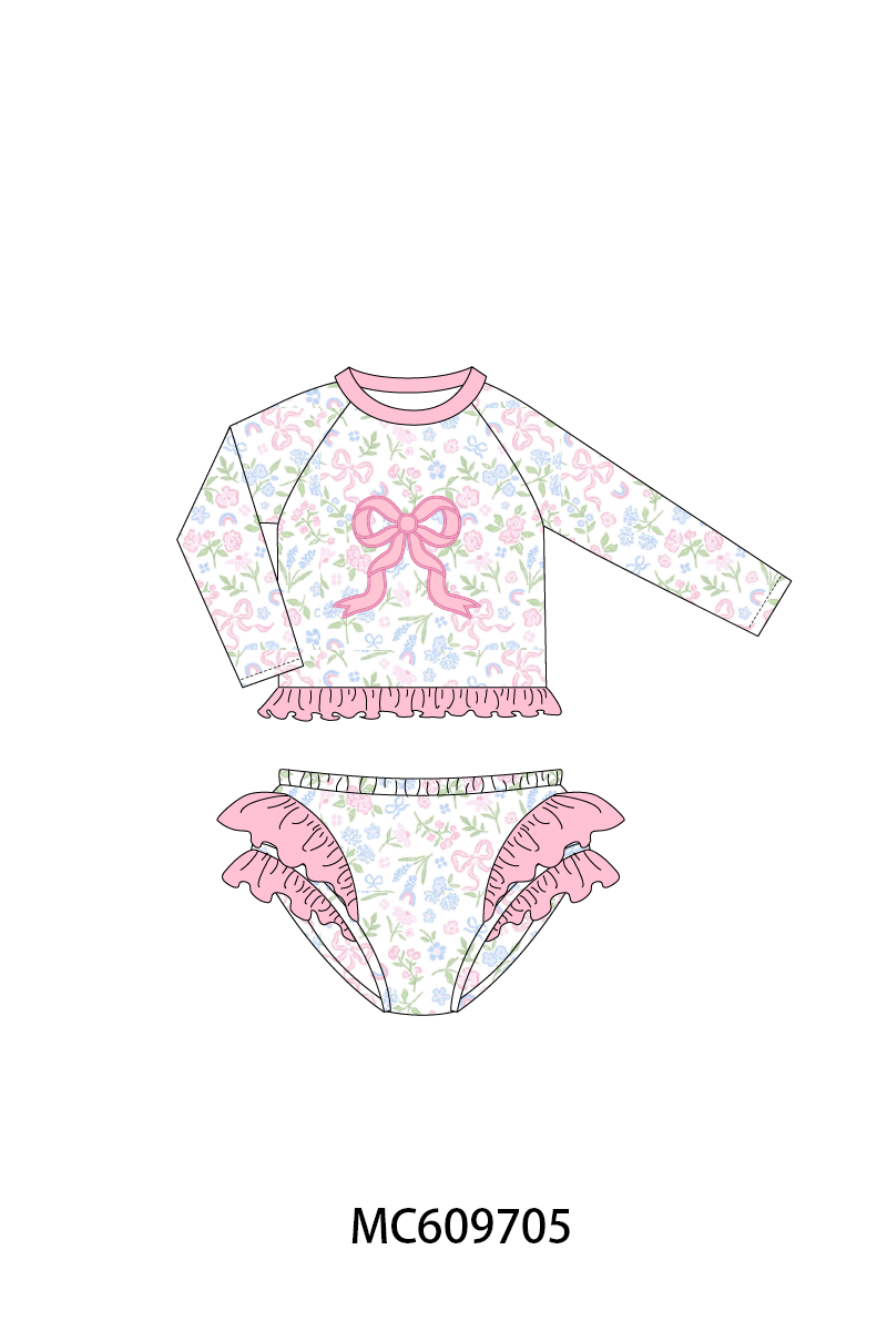 PINK BOW APPLIQUE FLORAL-ETA MARCH
