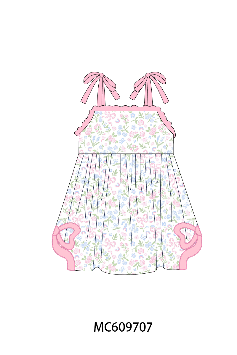 PINK BOW APPLIQUE FLORAL-ETA MARCH