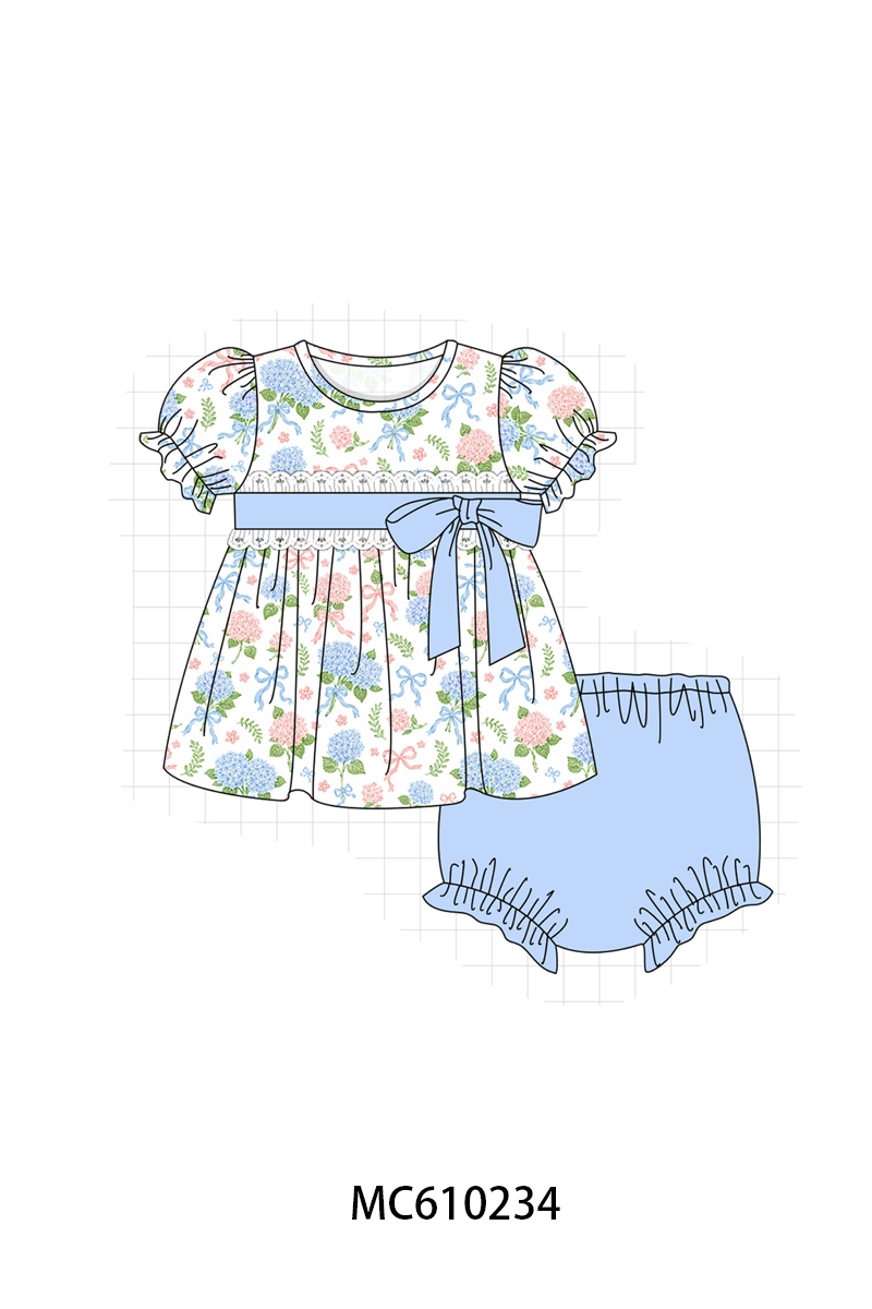 BLUE HYDRANGEA BOW PRINT-ETA APRIL