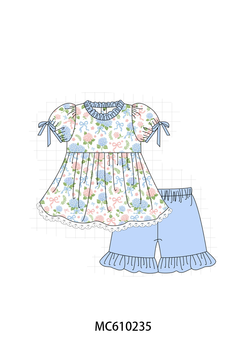 BLUE HYDRANGEA BOW PRINT-ETA APRIL