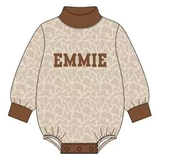 BLANK TAN CAMO MOCK NECK BUBBLE-ETA LATE DEC