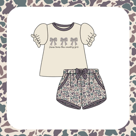 GIRLS JESUS LOVES COUNTRY GIRLS SHORT SET (SHIPS TO SSS LATE AUGUST)