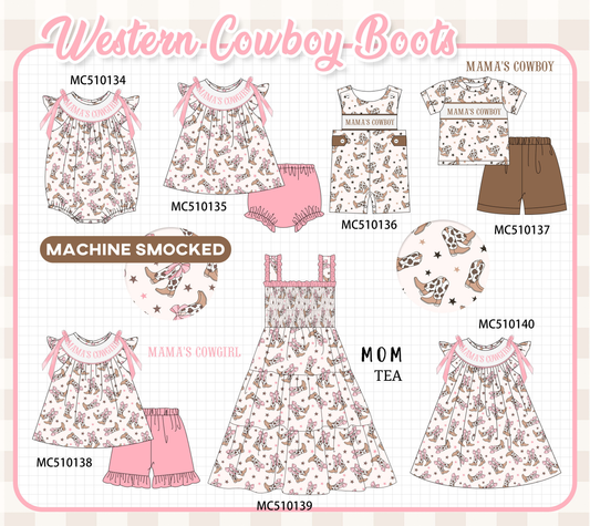 Western cowboy boots smocked collection 1