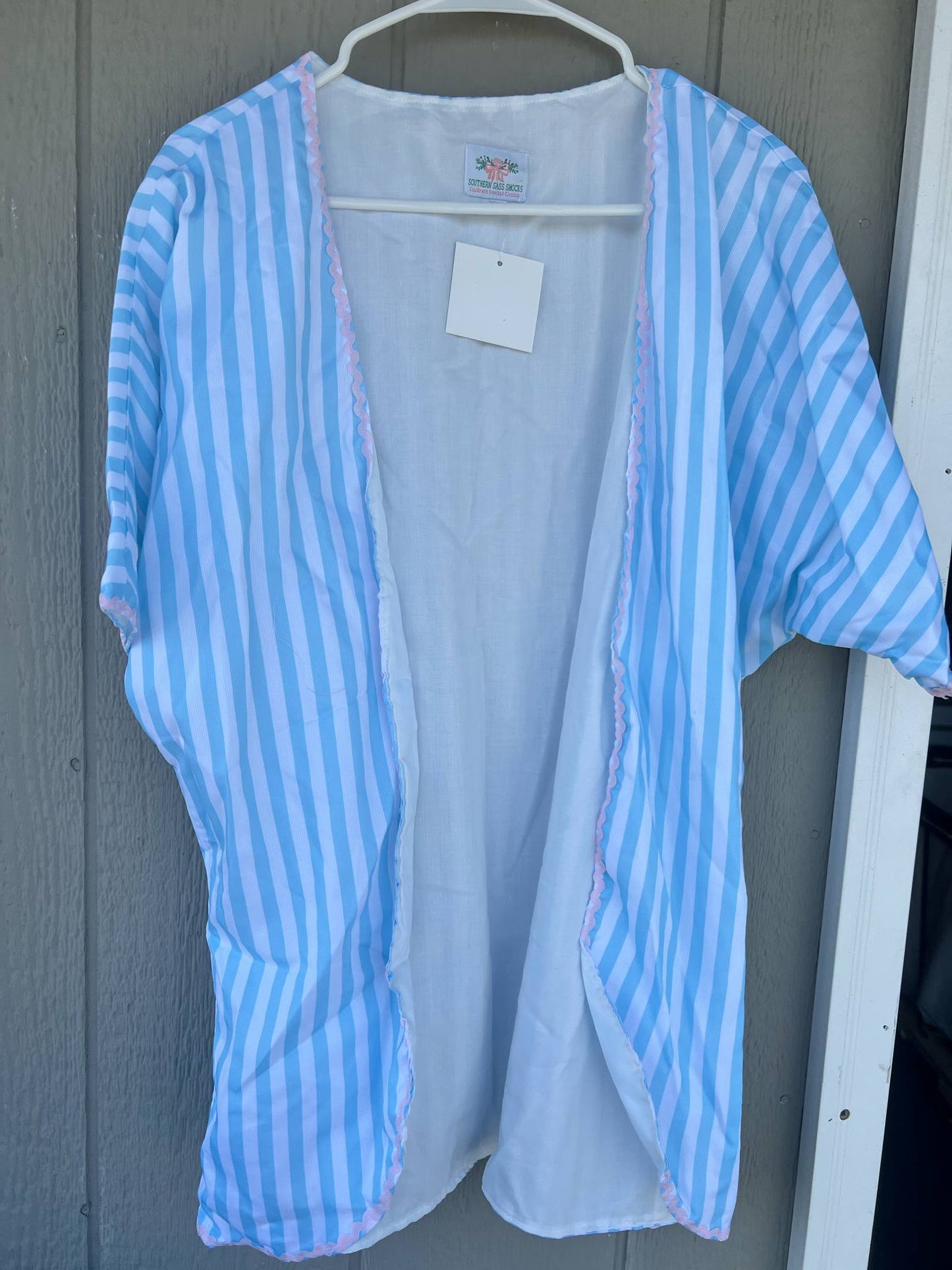SMALL Ladies Blue Stripe Cover Up No Monogram