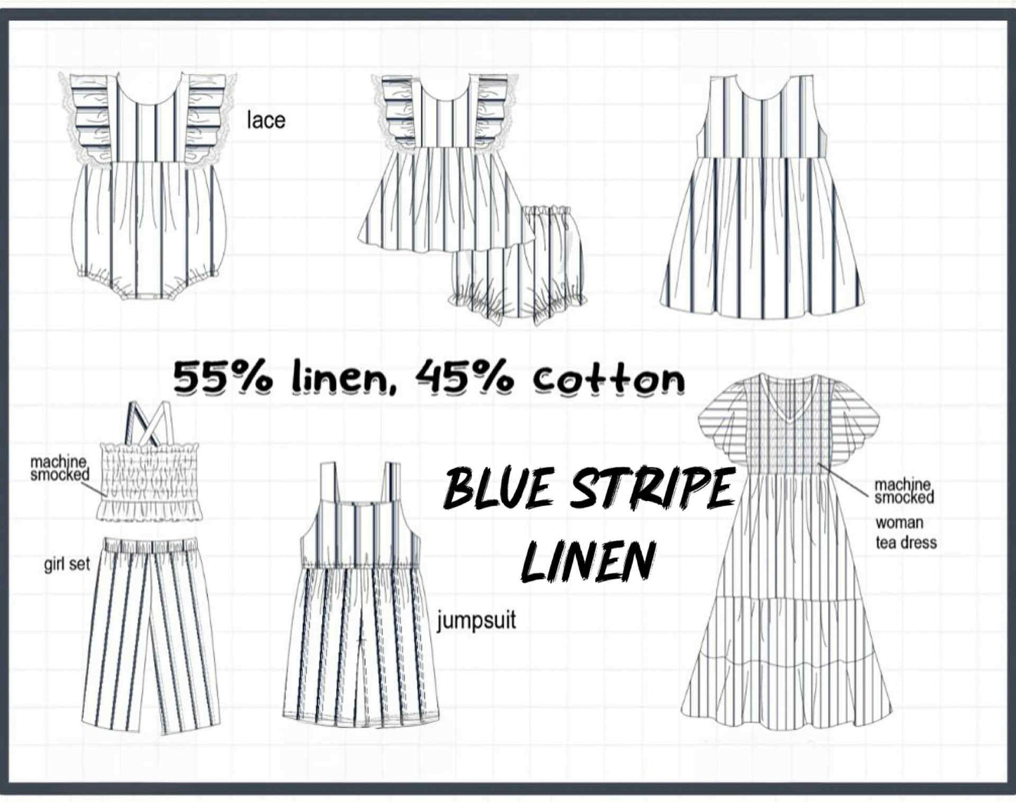 BLUE LINEN STRIPE COLLECTION (ETA APRIL