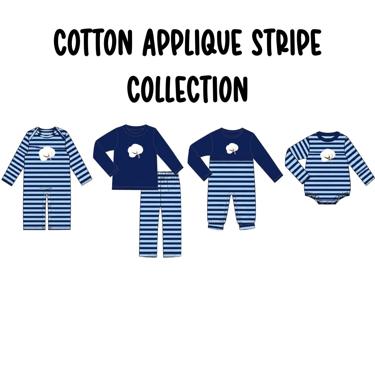 COTTON APPLIQUE STRIPE COLLECTION (ETA LATE DEC)