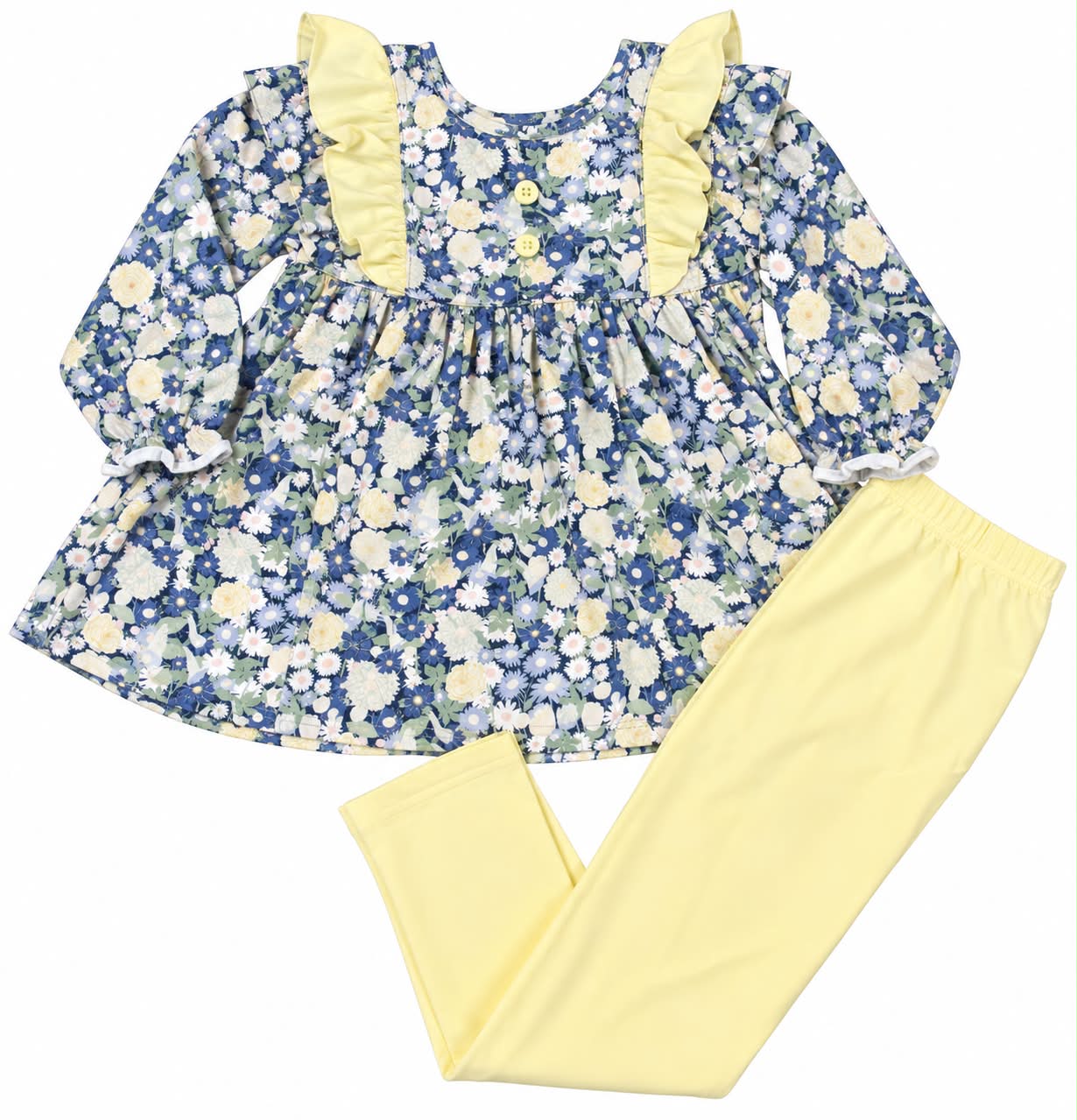 5T YELLOW/BLUE FORAL LEGGING SET