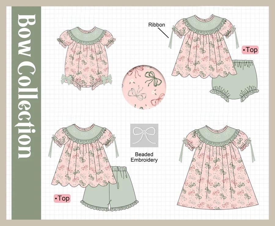PINK BOW EMBRODIERY COLLECTION-ETA LATE FEB