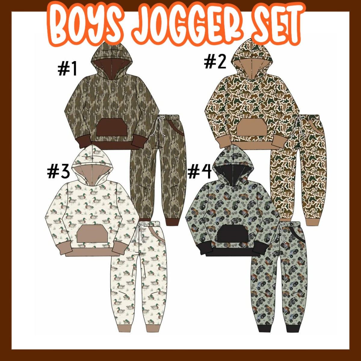 BOYS CAMO JOGGER SETS-ETA NOV