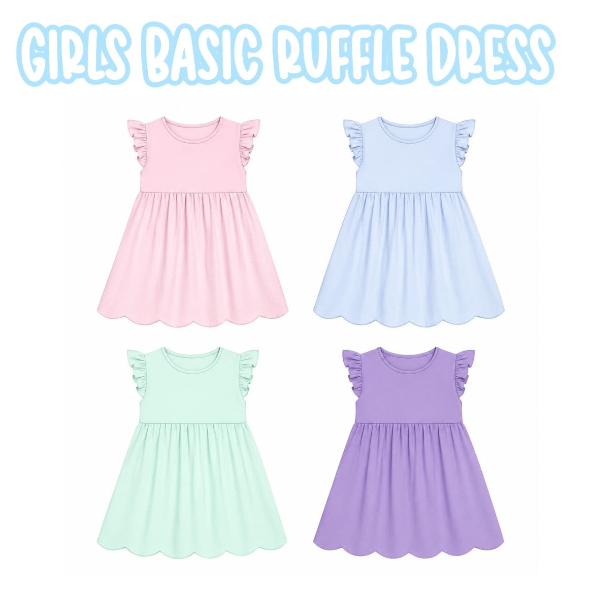 GIRLS BASIC RUFFLE DRESS-ETA FEB