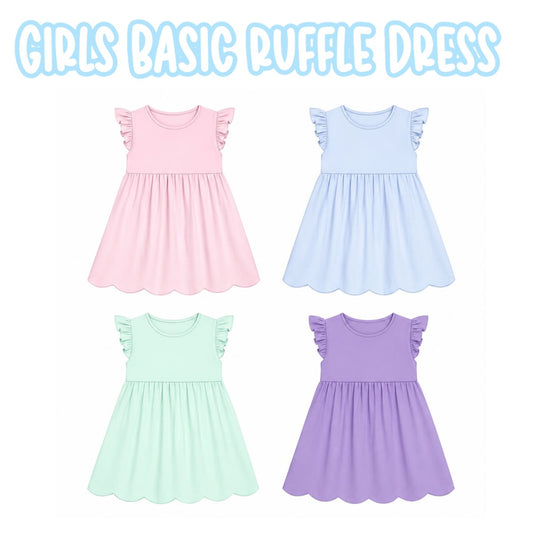 GIRLS BASIC RUFFLE DRESS-ETA FEB