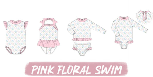 PINK FLORAL SWIM COLLECTION - ETA LATE APRIL