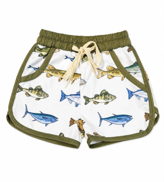 FISH PRINT SHORTS