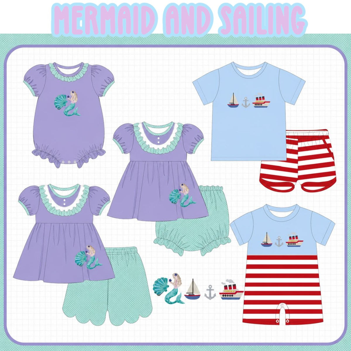 PO99 Purple mermaid sequin embroidery collection