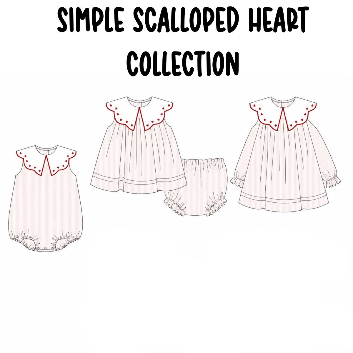 SIMPLE SCALLOPED HEART COLLECTION (ETA LATE DEC)