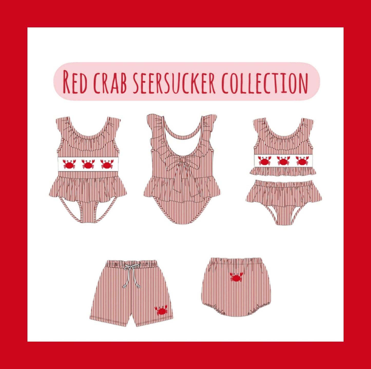 RED CRAB SEERSUCKER COLLECTION - ETA LATE APRIL