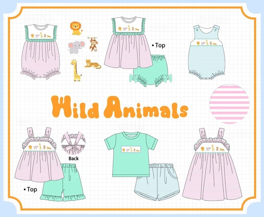 EMBRODIERY ZOO COLLECTION-ETA LATE FEB