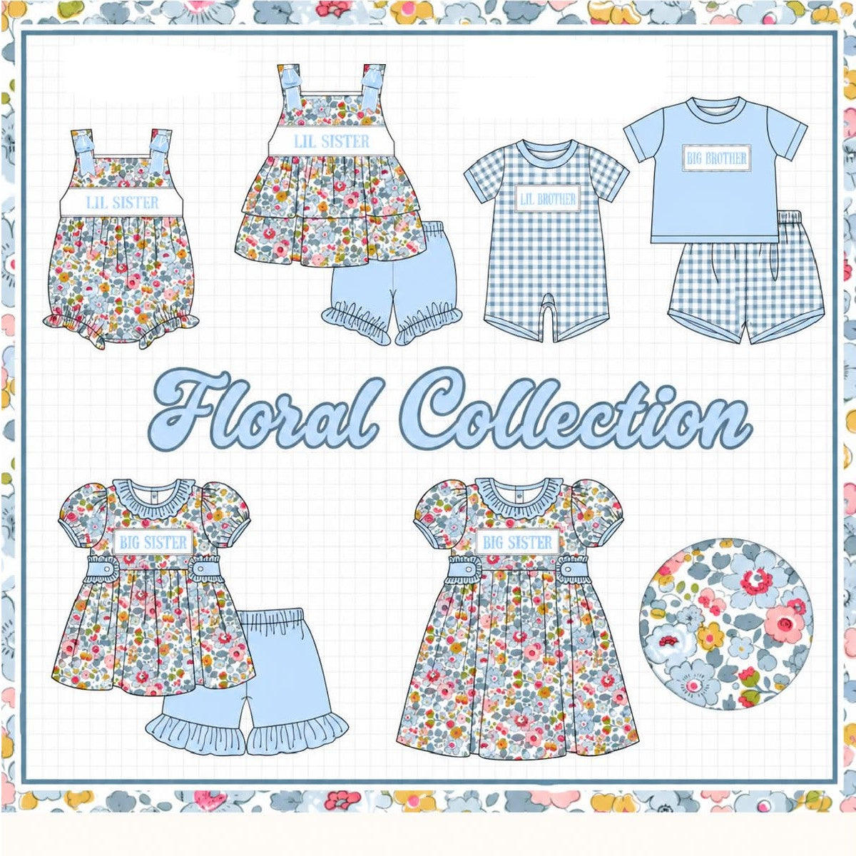 SIBLING FLORAL/GINGHAM-ETA MARCH