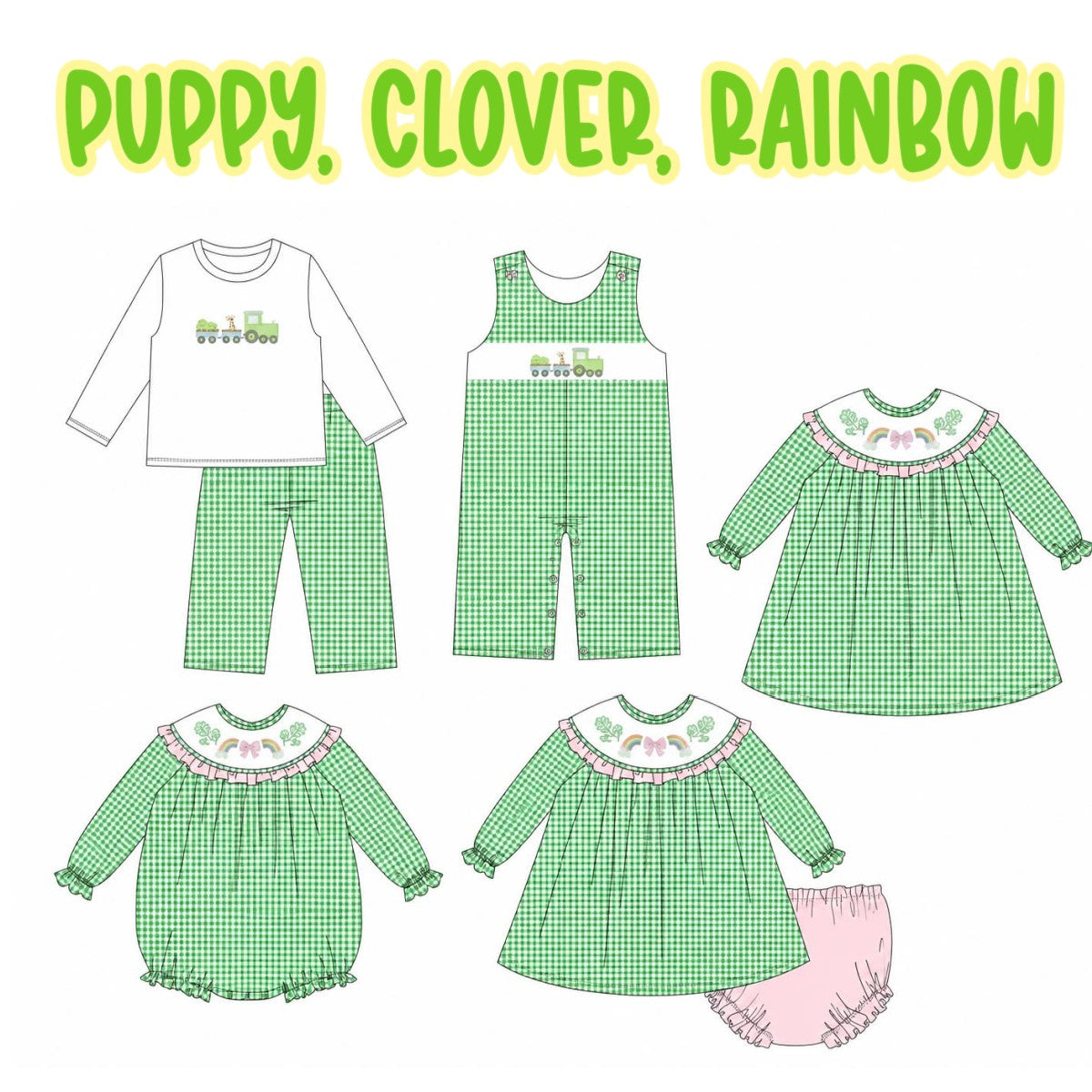 EMBROIDERY PUPPY, CLOVER AND RAINBOW-ETA FEB
