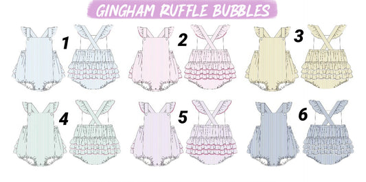 GINGHAM RUFFLE BUBBLES COLLECTION - ETA LATE PRIL