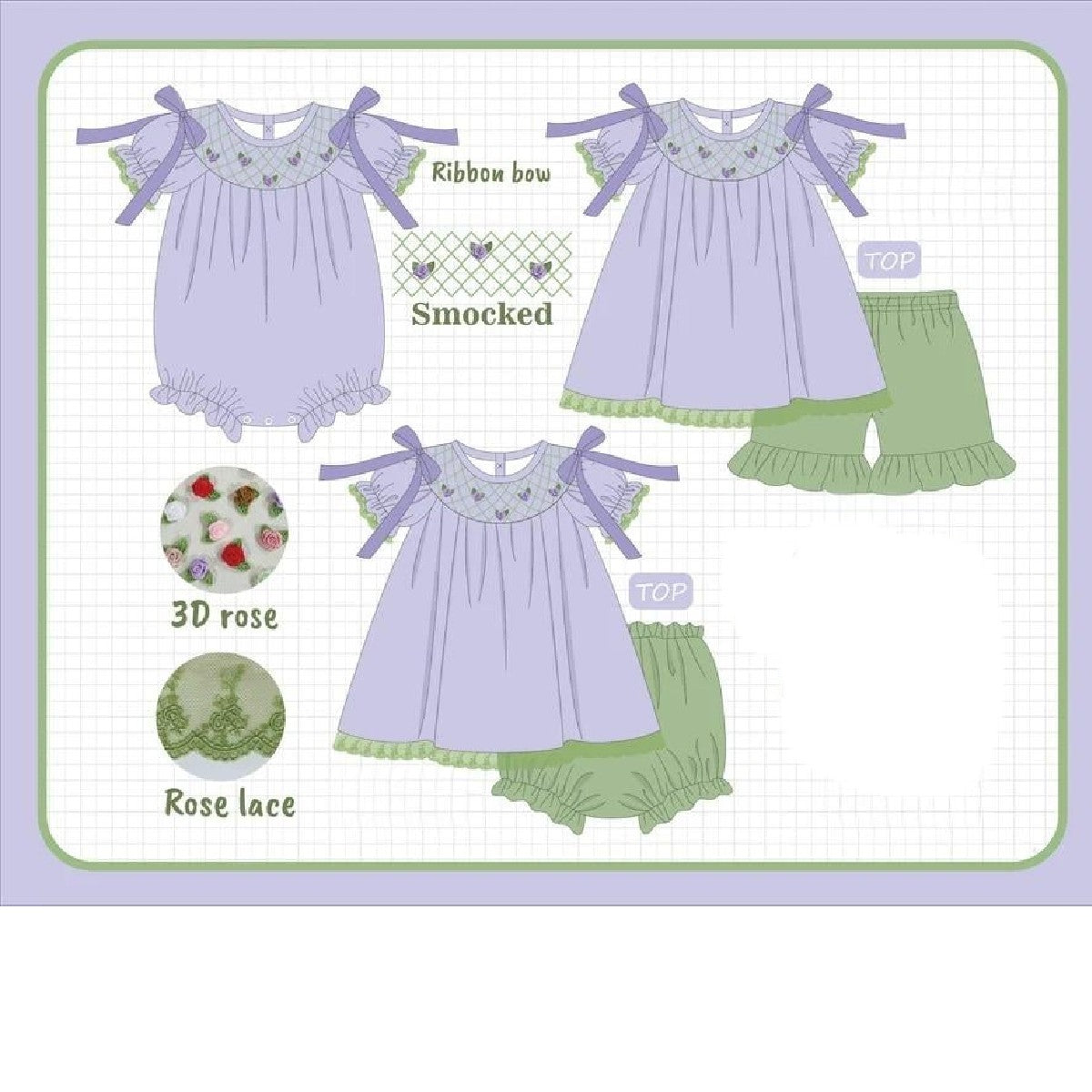 LAVENDER FLORAL SMOCKED-ETA LATE FEB