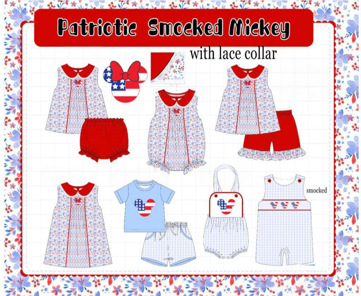 PATRIOTIC SMOCKED MICKEY - ETA MAY