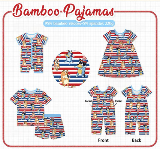 RED & BLUE BAMBOO PJS - ETA MAY