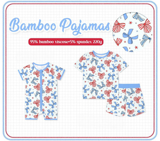 PATRIOTIC BOW BAMBOO PJS COLLECTION - ETA MAY